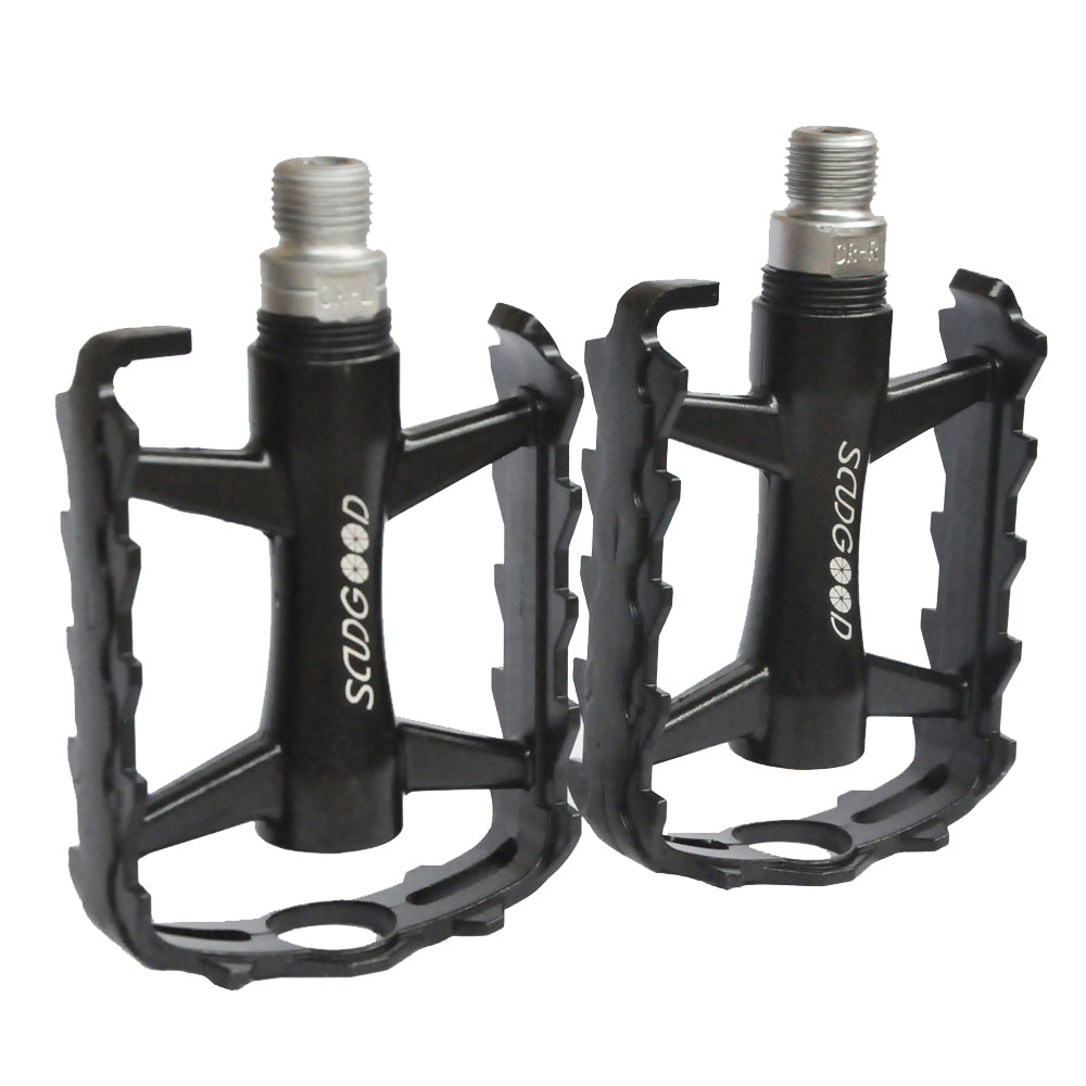 scudgood pedals UPANBIKE 9/16'' Spindle Bearing Bike Pedals Platform Flat B607 Black