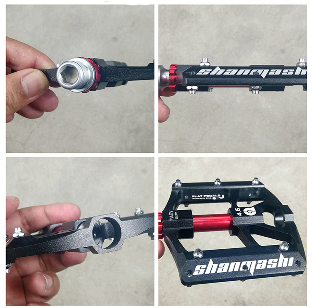 UPANBIKE Bike Pedals Triple Bearing 9/16'' Aluminum Alloy Wide Flat Platform For Mountain Bike Road Bicycle B621 - UPANBIKE