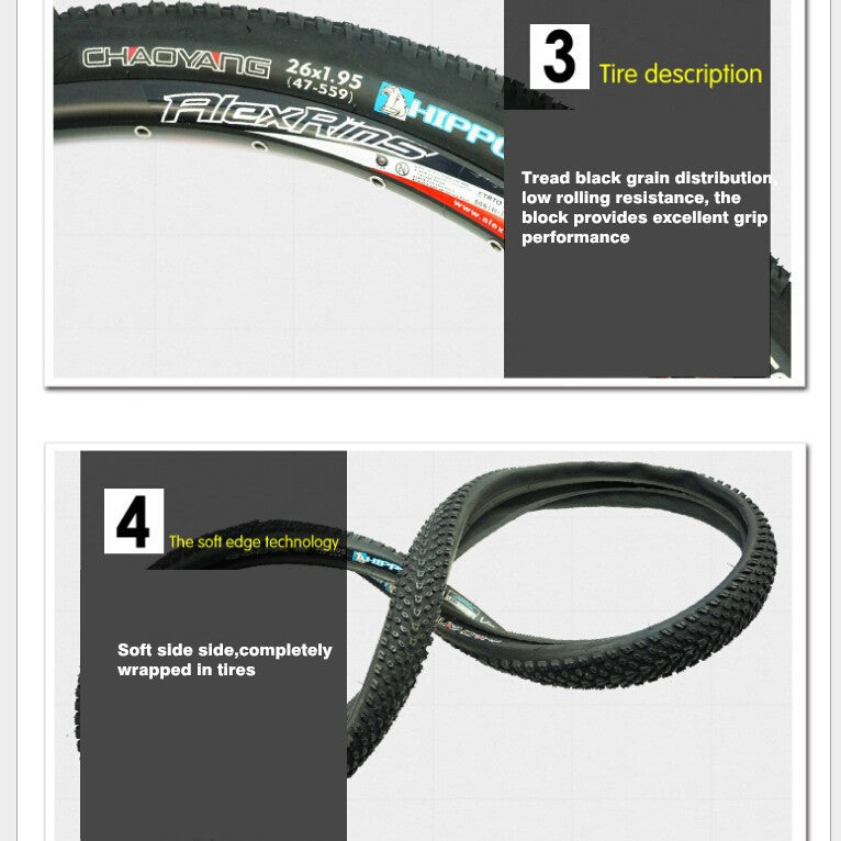 UPANBIKE Bike Tire 26 x 1.95 30TPI Tire Hippo Skin Tyre B509 - UPANBIKE
