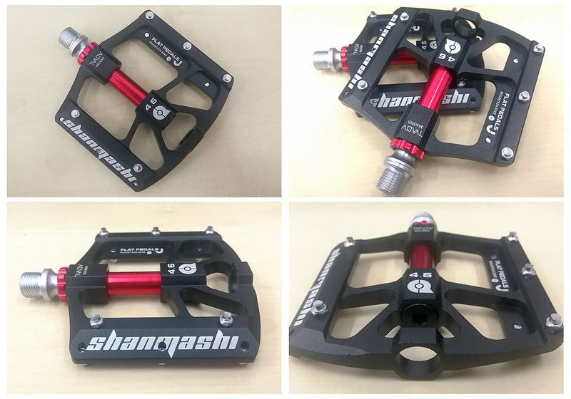 UPANBIKE Bike Pedals Triple Bearing 9/16'' Aluminum Alloy Wide Flat Platform For Mountain Bike Road Bicycle B621 - UPANBIKE